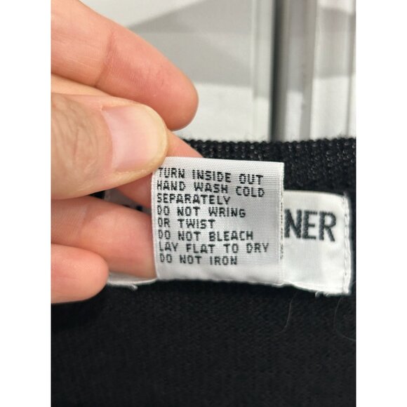 Alfred Dunner Beaded Colorblock Pullover Sweater Black Red Sz Small Petite Cozy - Picture 7 of 9